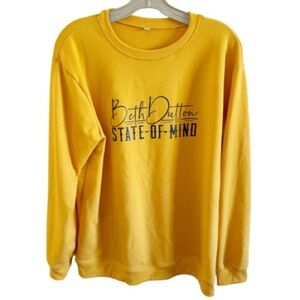 Beth Dutton State of Mind Sweatshirt Mustard Yellow Sz XL